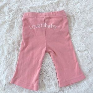 L’oved Baby Pink Flared 100% Organic Cotton Pants, Excellent Condition, 0-3 m